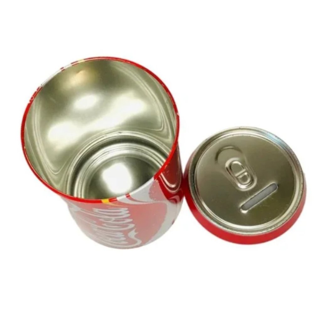 Large Coca Cola Can Money Bank Tin with Removable Lid - Picture 3 of 3